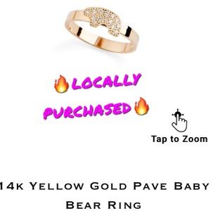 The Golden Bear (The Symbol of Vail Valley) 14k Gold Pave Baby Bear Ring 🐻